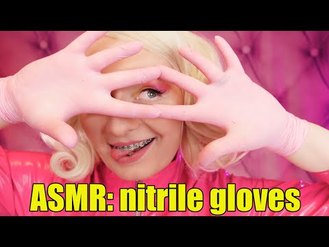 ASMR: pink medical nitrile gloves XS size