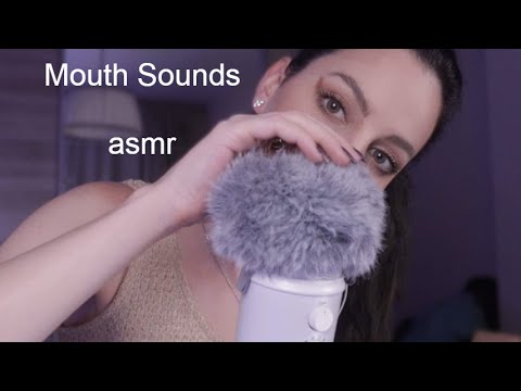 ASMR Intense Mouth Sounds + Hand movements + Fluffy mic
