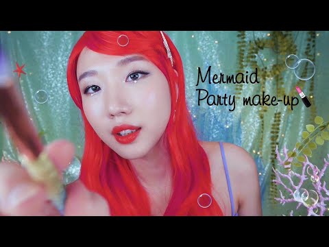 [English ASMR] Doing sea castle party hair & make up on my third mermaid sister🧜🏼‍♀️