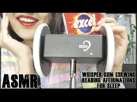 ASMR  Whisper Gum Chewing Reading Affirmations For Sleep ♡💖🍬