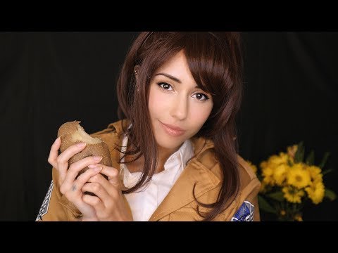 ASMR - Sasha Braus Eats a Potato and Gets in Trouble  (soft-spoken) - Attack on Titan