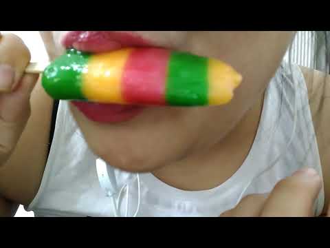 ASMR POPSICLE LICKING, CRINKLES AND EATING SOUNDS