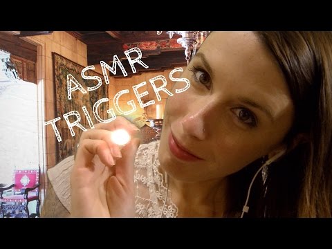 ASMR: 5 Binaural Triggers! Face Touching, Pen Light, Massage, Tongue Clicking, Reiki