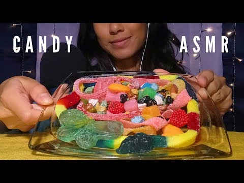 ASMR Eating Candy (Chewy Gummies & Crunchy Rock Chocolates)