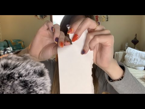 ASMR~paper ripping and cutting, paper sounds