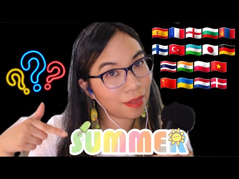 ASMR  I LOVE SUMMER IN DIFFERENT LANGUAGES - GUESS THE LANGUAGE CHALLENGE 🌞🤔 (Soft Speaking)