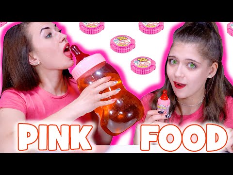 ASMR Eating Only Pink Food | Most Popular  Challenges By LiLiBu