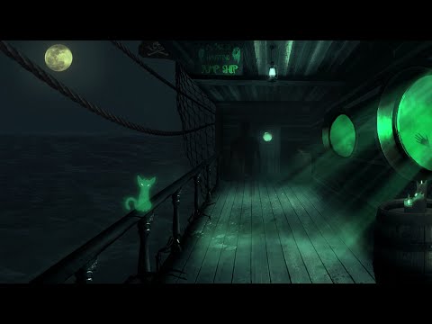 Ghost Ship ASMR Ambience (ocean waves, old wood ship, spooky soundscape)