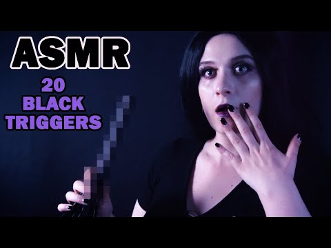 ♠• АСМР 20 ЧЁРНЫХ ТРИГГЕРОВ ЗА 10 МИНУТ 🖤 | ASMR 20 BLACK TRIGGERS PER 10 MINUTES 🖤| TINGLES •♠