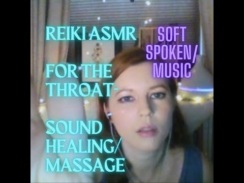 Reiki ASMR-Throat/Neck for pain/congestion-Massage/drumming-Throat Chakra