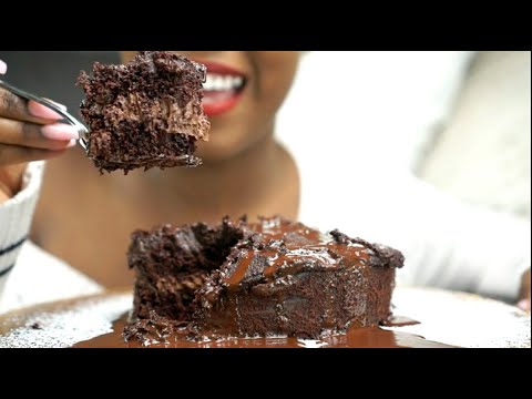 ASMR TRIPLE CHOCOLATE CAKE / BIG BITES / NO TALKING / Eating sounds / MUKBANG