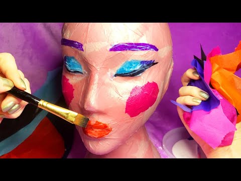 ASMR Paper Mache Makeup on Mannequin (Whispered)