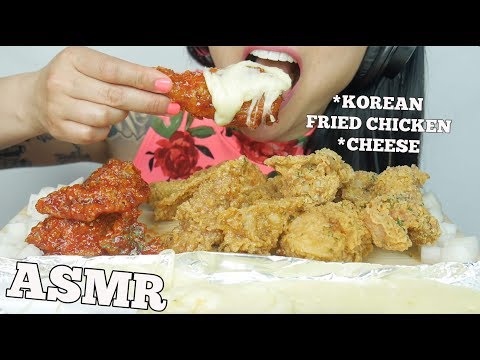 ASMR CRUNCHY KOREAN FRIED CHICKEN + CHEESE FONDUE (EATING SOUNDS) NO TALKING | SAS-ASMR