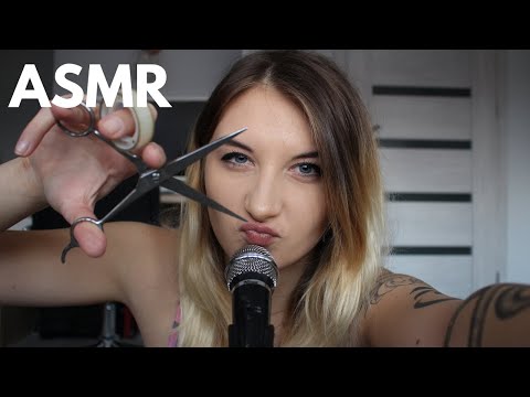 ASMR| TAPE & SCISSORS SOUND - mouth sounds, repeating