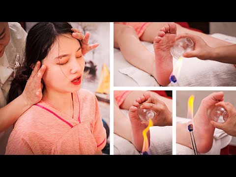 Head & Feet Chinese Massage (with fire 🔥) 🎧 Immersive Enhanced ASMR Experience
