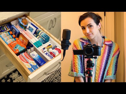 ASMR | Stocking my Guest Bathroom to be Super Extra - Organizing & Sorting [LONG]