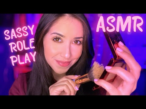 ASMR Popular Girl does your makeup Sassy asmr