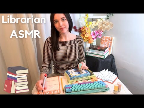 Librarian ASMR Roleplay | Soft Spoken, Typing, Writing, Page Flipping 📚📚