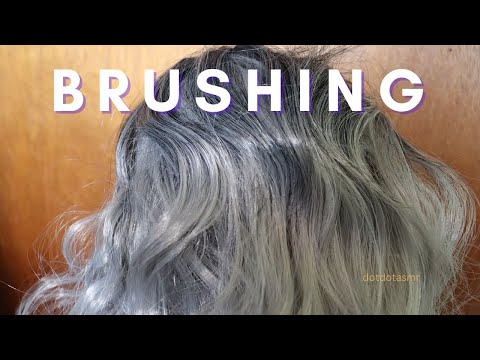 #asmr Brushing Long Grey Hair | Wig #5