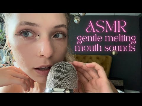 ASMR • melting super gentle up close mouth sounds ✨👄 (+ hand movements & mic scratching)