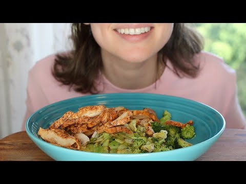 ASMR Eating Sounds Chicken & Broccoli Cabbage Stir Fry | Mukbang 먹방 (No Talking)