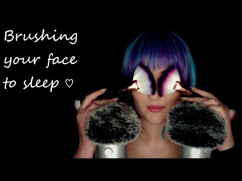 Twin Yeti ASMR ♡ Brushing Your Face with NEW Fan Brushes ♡ Visual ASMR and Personal Attention