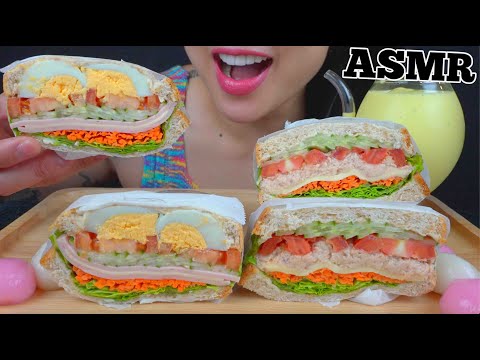 ASMR EATING EGG + TUNA VEGGIE SANDWICH + JAPANESE DANGO (EATING SOUNDS) NO TALKING | SAS-ASMR