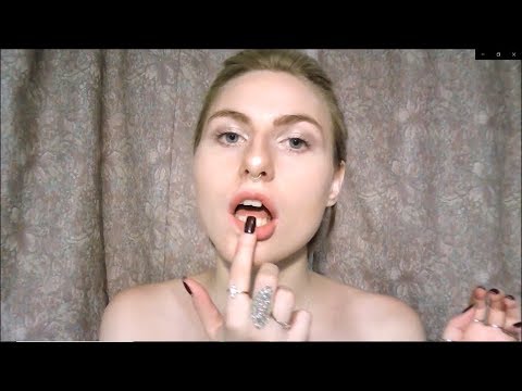 [ASMR] Make Up Application I Lipstick application I Close Up Kisses (Long Nails)