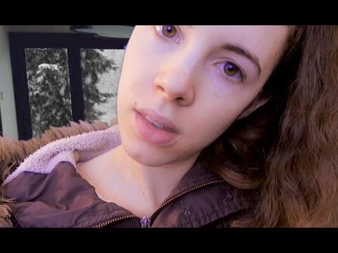 ASMR Sheltering in Snow Cabin With Fireplace -  Binaural Softly Spoken, tapping, zipper etc