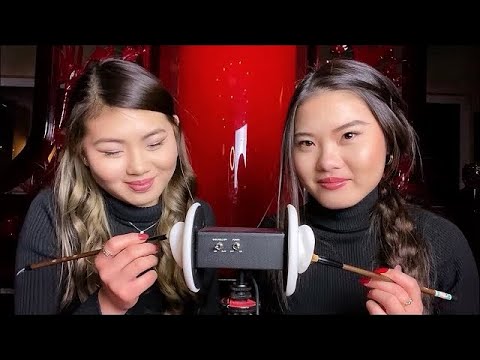 ASMR ~ Sisters Ear Cleaning For Brainmelting Tingles ~ Double the Tingles
