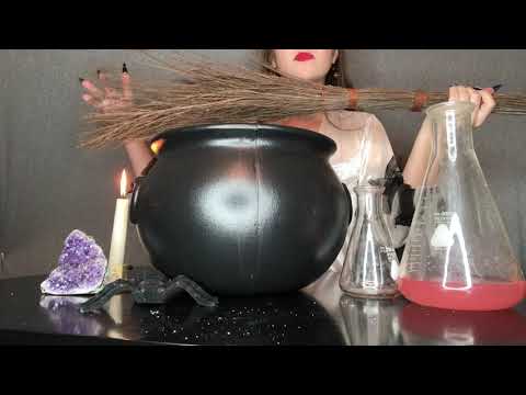 Asmr witch apothecary witch brews you a sleep potion 🧙🏾‍♂️🦇🕸🧪🧹(Halloween special)🎃👻