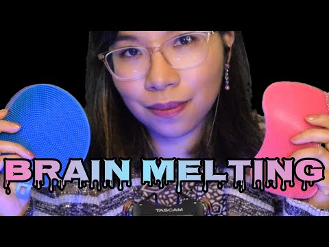 ASMR INTENSE TASCAM SILICONE BRUSHING FOR TINGLES  (Slow Mic Triggers)  😴💙 [No Talking]
