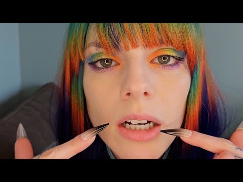 ASMR Mouth Bubble Sounds & Visuals | Personal Attention | Long Fake Nails