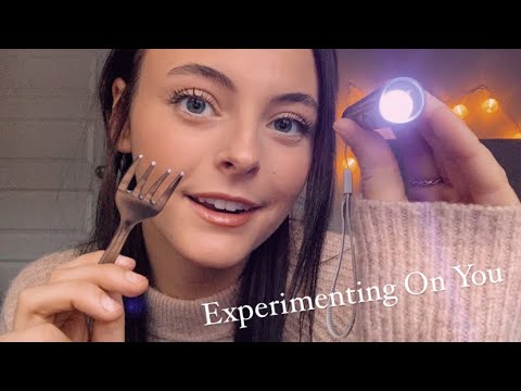 ASMR | Experimenting on You | Lights, Whispering, Poking