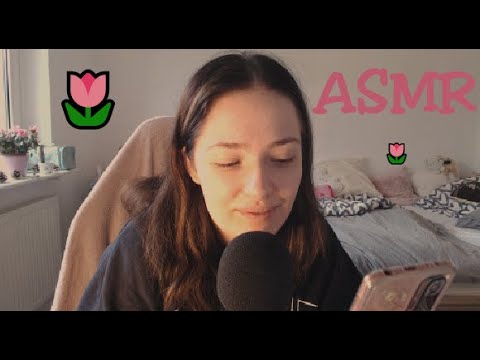 ASMR Reading Tingly Facts about Sleep🌷 ( + Whispering, Tongue Clicking, Phone Tapping )