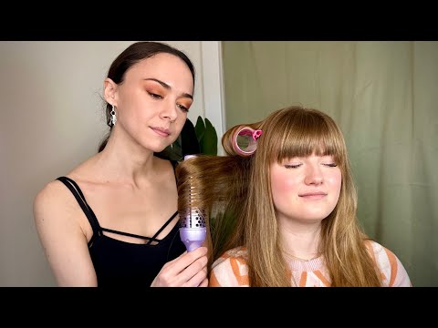 ASMR Perfectionist Hair Styling Role Play - Curls, Hair Brushing, Touch ups | @CaitC-ASMRSoft Spoken
