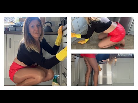 ASMR Kitchen Cleaning - Spraying and Wiping Cleaning My Kitchen Cupboards - Housewife Chores