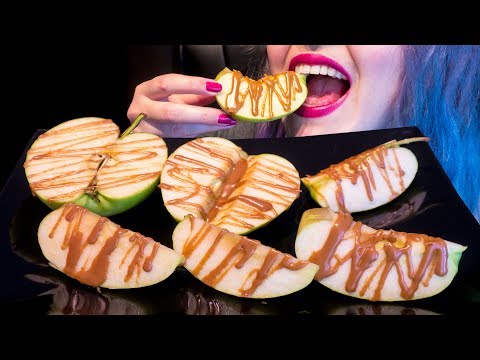 ASMR: Caramel Drizzled Candy Apples | Extreme Crunch 🍏 ~ Relaxing Eating Sounds [No Talking|V] 😻