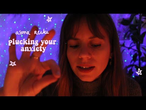 ASMR REIKI let me soothe your anxiety | plucking, hand movements, whispered  🌙 emotional balance