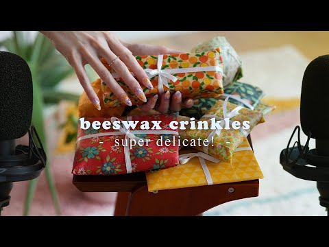 ASMR Relaxing Beeswax for Instant Sleep! Crinkles, Unwrapping Mystery Items [4K] (no talking)