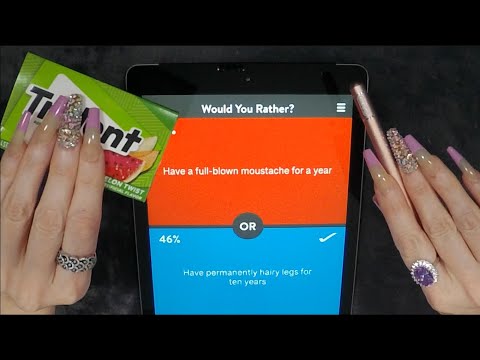ASMR Gum Chewing Would You Rather On iPad | Whispered