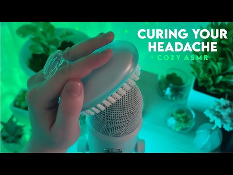 ASMR Curing Your Headache [Fluffy Mic, Mic Brushing, Massaging] [Sleep Aid] | NO TALKING