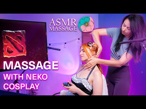 I Get A Cute Cosplay-Massage, While I Play Games || ASMR Neko Cosplay