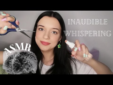 ASMR | inaudible whispering with scissor cutting and spray sounds (Austin's CV)