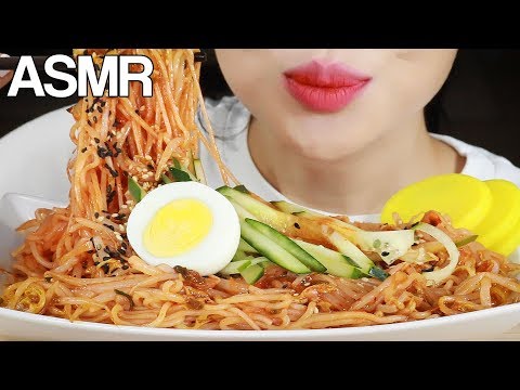 ASMR NUCLEAR FIRE JJOLMYEON CHEWY SPICY COLD NOODLES Eating Sounds Mukbang