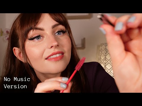 ASMR Doing Your Eyebrows 🧡 *NO MUSIC VERSION* (Personal Attention, Spa Roleplay)