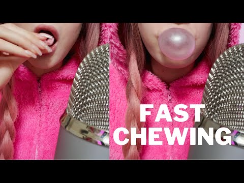 ASMR Fast & Aggressive Gum Chewing with Bubble Blowing
