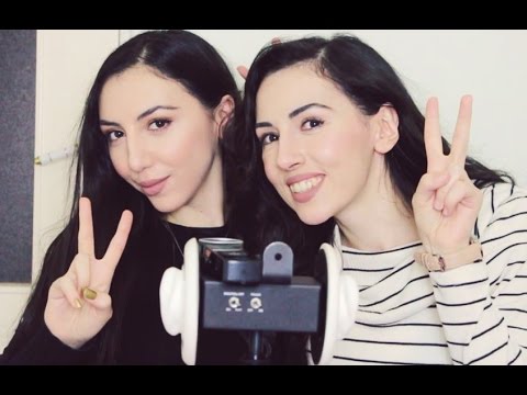 ASMR Trigger Game ~ Crazy Sisters  ~ Asmr Ear to Ear Whisper, Mouth Sounds, Kissing, Ear Blowing