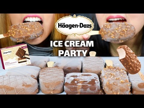 ASMR HAAGEN DAZS ICE CREAM PARTY (EXTREME CRUNCHY EATING SOUNDS) | Kim&Liz ASMR