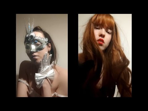 ASMR two girls with leather gloves
